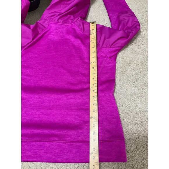 𝅺MEDIUM Under Armour Heatgear womens bright pink hoodie sweatshirt XStorm - Picture 6 of 7